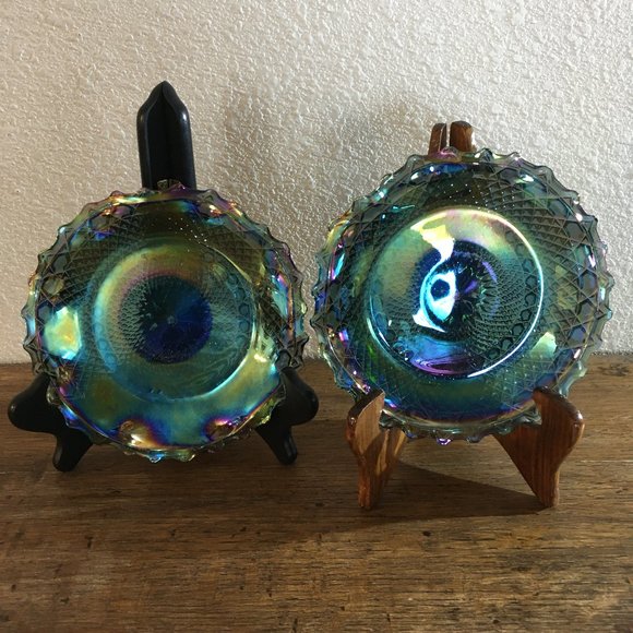 Indiana Glass Company Other - Two Vintage Iridescent Carnival Glass Saucers